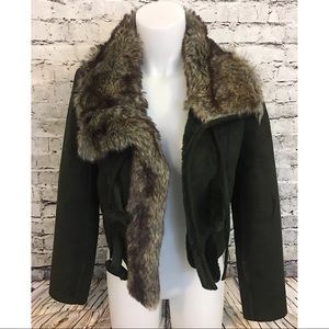 Steve Madden Women's Faux Suede Faux Fur Jacket